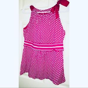 Ann Taylor Pink Polka Dot Top
